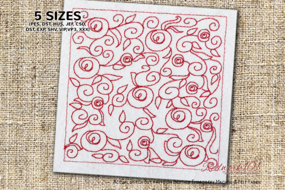 Abstract Rose Pattern: A Thoughtful Embroidery Choice
