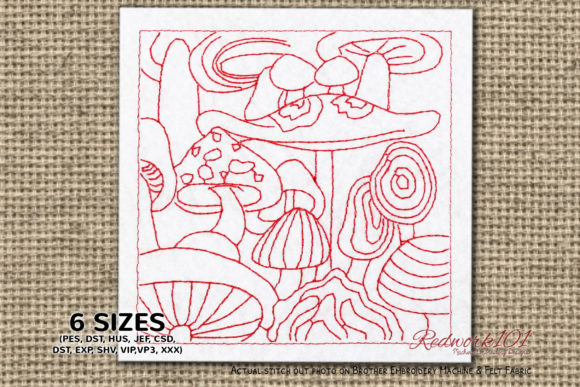 Mushrooms Redwork: A Craft Fair Embroidery Review
