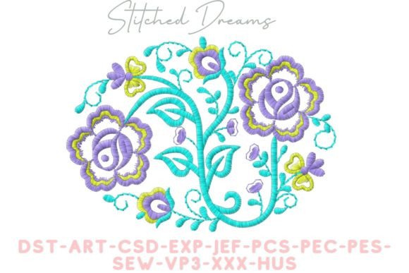 Oval Shaped Flowers: A Craft Fair-Ready Embroidery Design