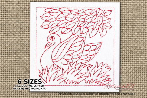 Swan Bird Design: Elegant Seasonal Embroidery